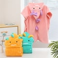 thumbnail image 7 of FastXmas Dinosaur Hooded Beach Towel for Kids, 12"x24" Coral Velvet Cute Design Bath Towels with Front Pocket, Soft Skin-Friendly Absorbent Toddler Pool Towel Quick Dry Sand Free Poncho for Swimming, 7 of 7
