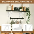 thumbnail image 3 of Uxcell 6 Pcs Soportes Decorativos para Estantes, Soportes para Estantes Flotantes de 8" x 5" para Estanterías de Pared, Blanco, 3 of 7