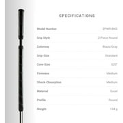 Winn 2-Piece Wrap (.620 Core) Long Putter Grip, Black/Gray