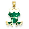 thumbnail image 1 of 14K Or Jaune Vert and Blanc Émaillé Grenouille, 1 of 2