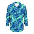 thumbnail image 2 of TaTaai Ladies Casual Lapel Long Sleeve Shirt Cotton Linen Like Hawaiian Print All Over Pattern Fashion Top for Spring Summer Fall Daily Street Wear Soft Comfortable Stylish Blouse Gift, 2 of 6