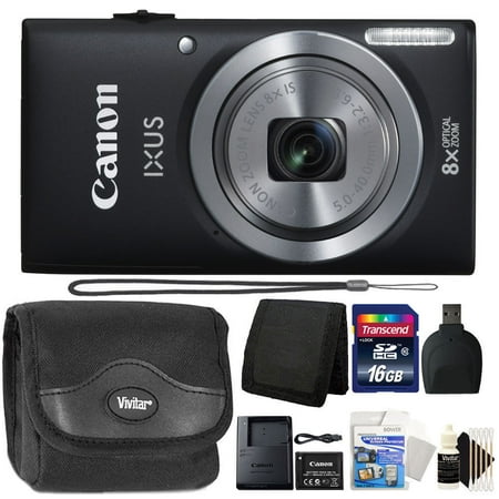 Canon IXUS 185 / ELPH 180 20MP 16x ZoomPlus Black Digital Camera with Top Accessory