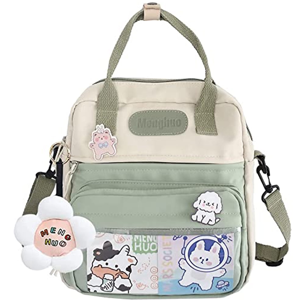 Kawaii Japanese Messenger School Bag Cute Bags Multifunction Laptop Book  Backpack,cross Body Shoulder Bag Backpacks Totes (blue+orange)