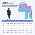 thumbnail image 4 of Salouo Multicolor Glitter Print Button-Front Long Sleeve Pajama Set for Men, Soft 2Pjs Men's Long Sleeve Sleepwear-Large, 4 of 7