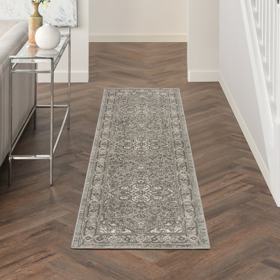 Nourison Concerto Persian Grey 2'2" x 7'6" Area Rug, (2x8)