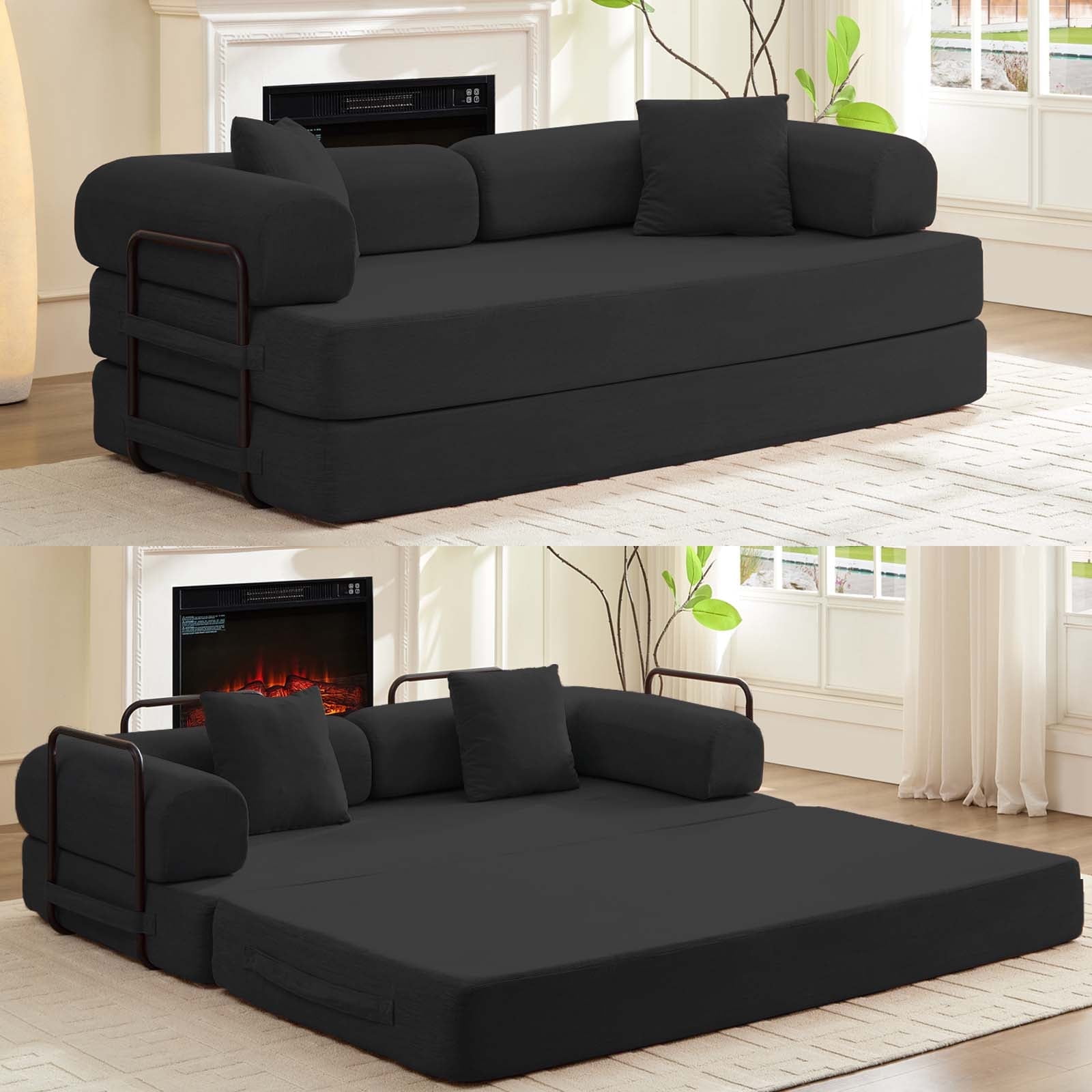 ZAFLY Folding Sofa Bed | Convertible Futon Sleeper Couch | Modern