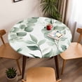 thumbnail image 5 of Watercolor Eucalyptus Leaves Elastic Fitted Round Table Cover Green Theme Waterproof Outdoor Tablecloth for Holiday Party, Picnic, Patio & Dining Fits Tables Up to 45"-54", 5 of 8