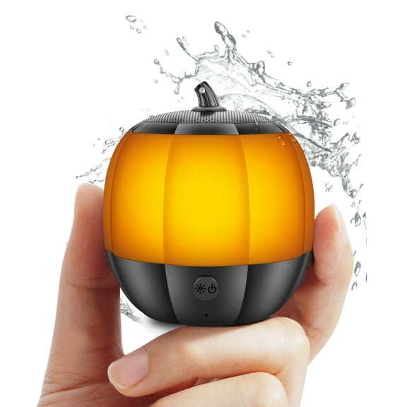 LFS Small Bluetooth Speakers with Lights, Portable Wireless Speaker, Small Pumpkin Speaker, 7 Color Lights, 12H Playtime, TWS Pairing, Night Light Party Speaker for Home, Halloween, Travel