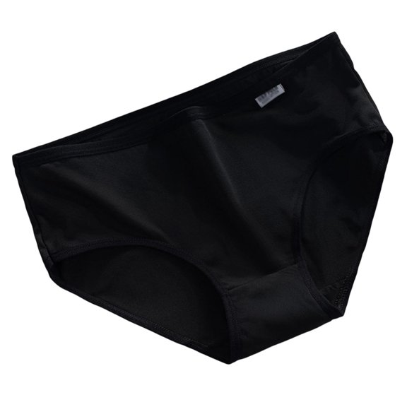 harmtty Women Underpants Lace Solid Color Breathable Mid Waist Soft Anti-septic Cotton Elastic Candy Color Lady Panties Inner Wear Clothes,Black