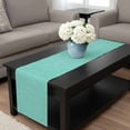 thumbnail image 4 of Turquoise Burlap Texture Table Runner 70 Inches Long, Farmhouse Vintage Aqua Kitchen Coffee Dining Table Decoration for Home Party Birthday Wedding Home Decor 13x70 Inches, 4 of 8