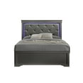 thumbnail image 2 of Blaze Modern Style Full 5PC bedroom set made with Wood & LED Headboard in Gray, 2 of 19