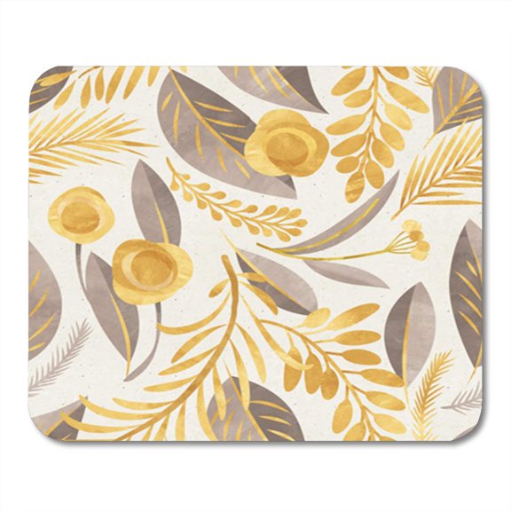 SIDONKU Watercolor Seamless Floral Pattern on Paper Texture Botanical Background Vintage Mousepad Mouse Pad Mouse Mat 9x10 inch
