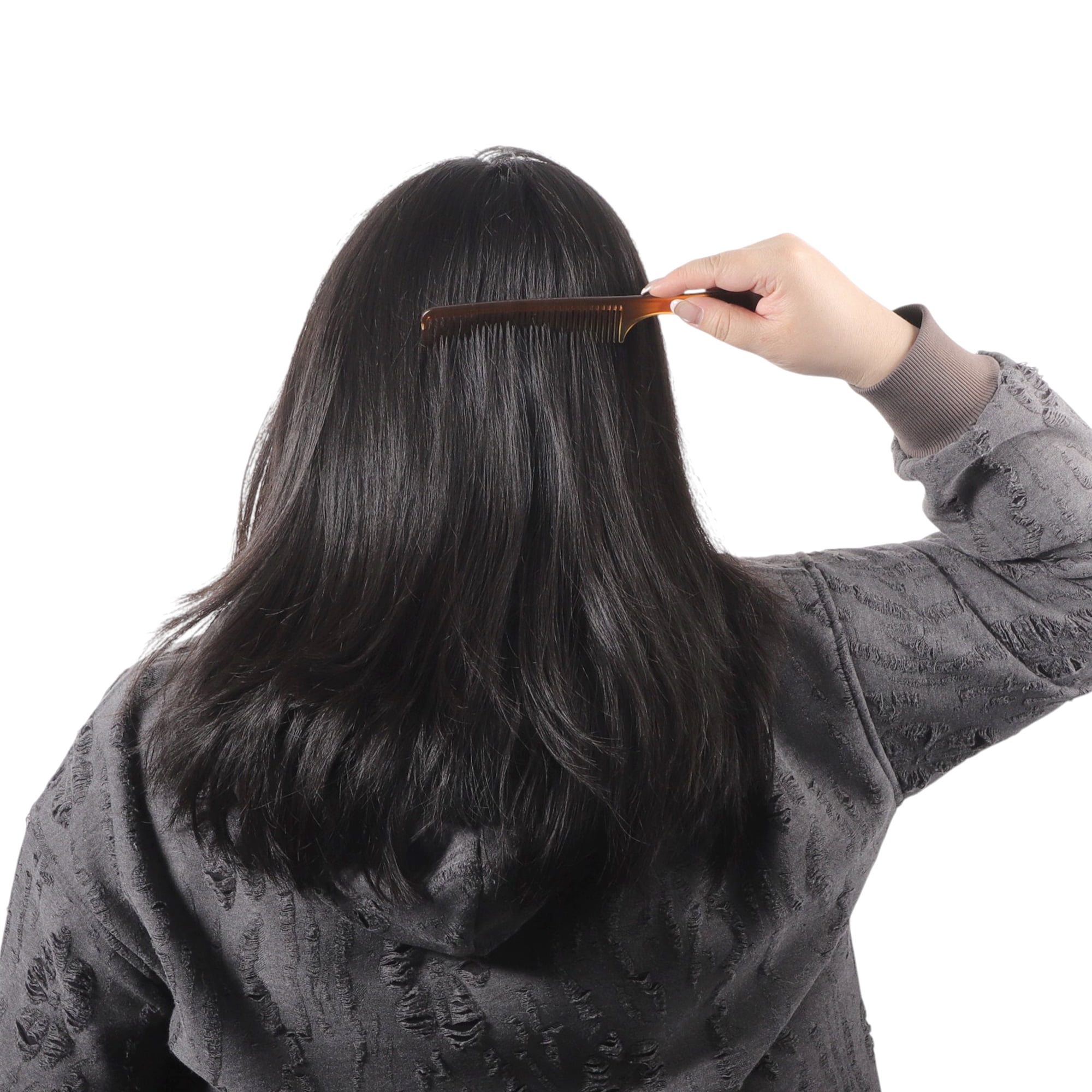 Unique Bargains Durable Two Color Flat Comb for Women in Amber Color for All Hair Types