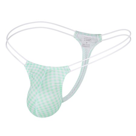 

Fashion Plaid Low Waist Sexy Men Underwear High Stretch Thong Underwear Panties