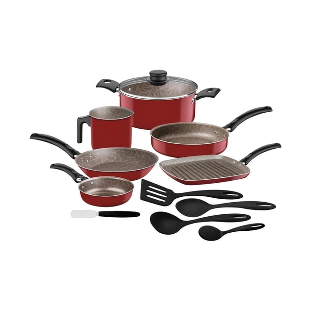 Batería de Cocina Tramontina Ankara 12 Piezas Color Roja Modelo 27899-522