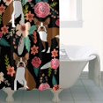 thumbnail image 4 of Boston Terrier Dog with Pioneer Flower Shower Curtain 36"x72" ,Bathroom Decorative Shower Curtains Set with 12 Hooks,Modern Waterproof Washable Shower Curtain, 4 of 6