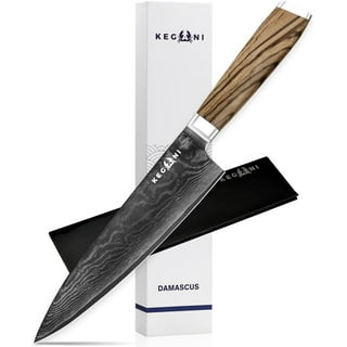Mitsumoto Sakari 8 inch Japanese Gyuto Chef Knife, AUS-10 Premium Damascus Steel Kitchen Cooking Knife, Professional Hand Forged Meat Sushi Knife