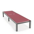 thumbnail image 6 of LeisureMod Marlin Patio Chaise Lounge Chair Poolside Outdoor Chaise Lounge Chairs for Patio Lawn and Garden Modern Gray Aluminum Suntan Chair with Sling Chaise Lounge Chair (Burgundy), 6 of 15