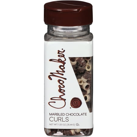 ChocoMaker Marbled Chocolate Curls, 1.25 oz (Best Chocolate Cake Decoration)