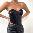 thumbnail image 6 of QIJUNTUO Women's Sparkly Sequin Camisole Vest Sleeveless Party Top Club Wear With Comfortable Lining For Evening Events Black, 6 of 9