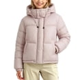 thumbnail image 2 of Girls Winter Puffer Jacket Detachable Hood Jacket Solid Color Short Zip Warm Coat Windproof Padded Outerwear for Girls with Pockets, 2 of 6