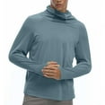 thumbnail image 2 of BADHUB Mens UPF 50+ Sun Protection Shirt Long Sleeve Thumbholes Hoodies Lightweight Quick Dry Hiking Fishing Shirt with Mask Light Blue S, 2 of 9