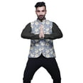 thumbnail image 2 of Atasi Floral Marriage Ethnic Coat For Men Printed Nehru Jacket Mens Bandhgala Casual Vest Jacket-Large, 2 of 6
