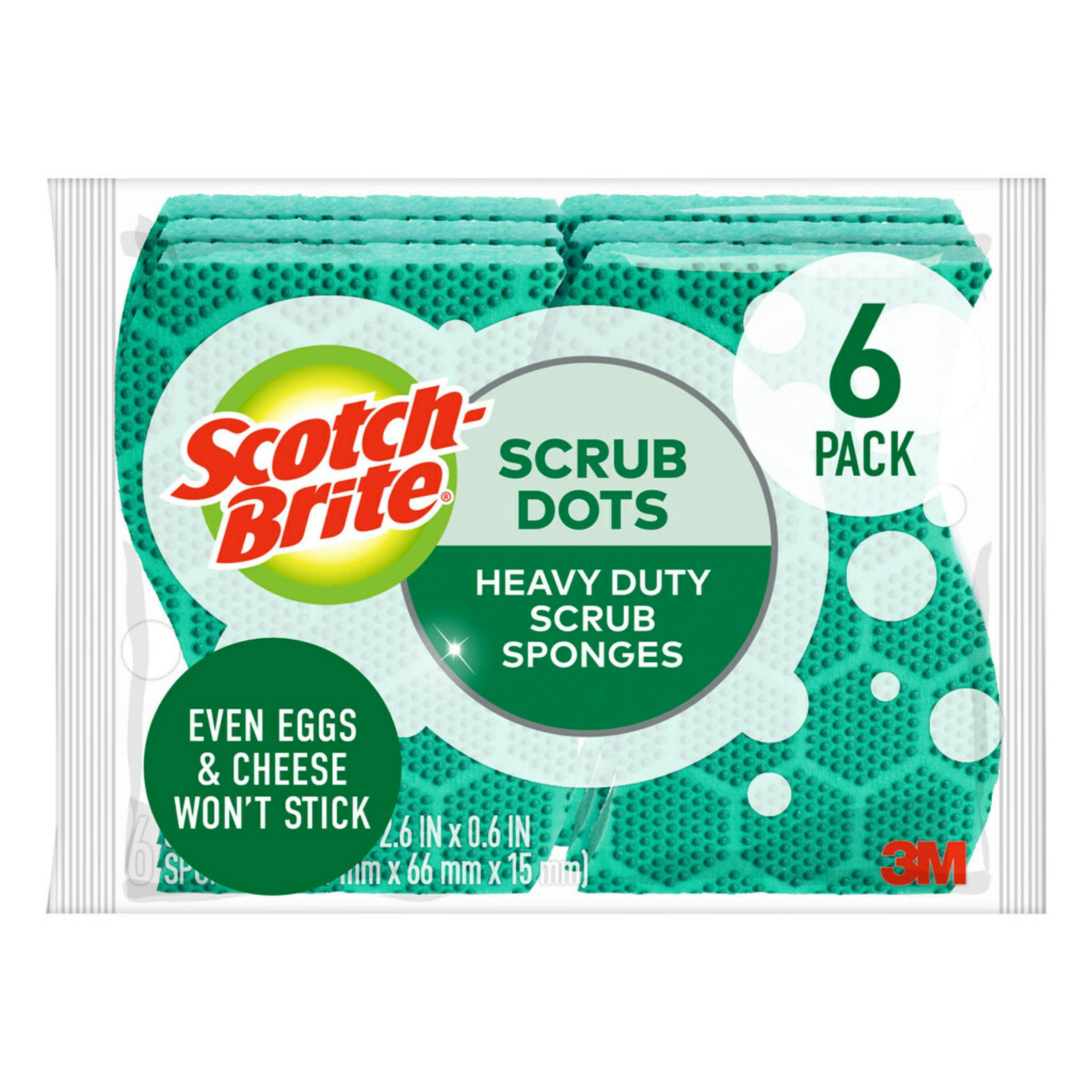 Scotch-Brite Heavy Duty Scrub Dots Scrub Sponge, 6 Count