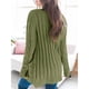 thumbnail image 4 of Cárdigan para mujer, suéteres, Otoño Invierno, Color puro, tejido torcido, elegante, informal, para mujer, cárdigan de manga larga con botones, OD verde S, 4 of 6