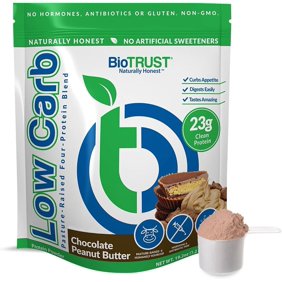BioTrust Low Carb Protein Powder &ndash; مزيج لذيذ من مصل اللبن والكازين من الأبقار الخالية من الهرمونات &ndash; غير المعدلة وراثيًا ، خالية من الغلوتين (زبدة الفول السوداني بالشوكولاتة)