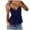 Navy, variant on WNVMWI V Neck Tank Tops for Women V Neck Spaghetti Strap Camisole Top Ladies Sleeveless Elegant Blouse White L