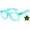 Turquoise / Clear, variant on Retro Sunglasses - Glow in the Dark Turquoise Frame / Clear Lens