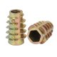 thumbnail image 2 of Tornillos de inserción hexagonales de aleación de zinc para muebles de madera E-Nuts M6x18mm 30 piezas, 2 of 3