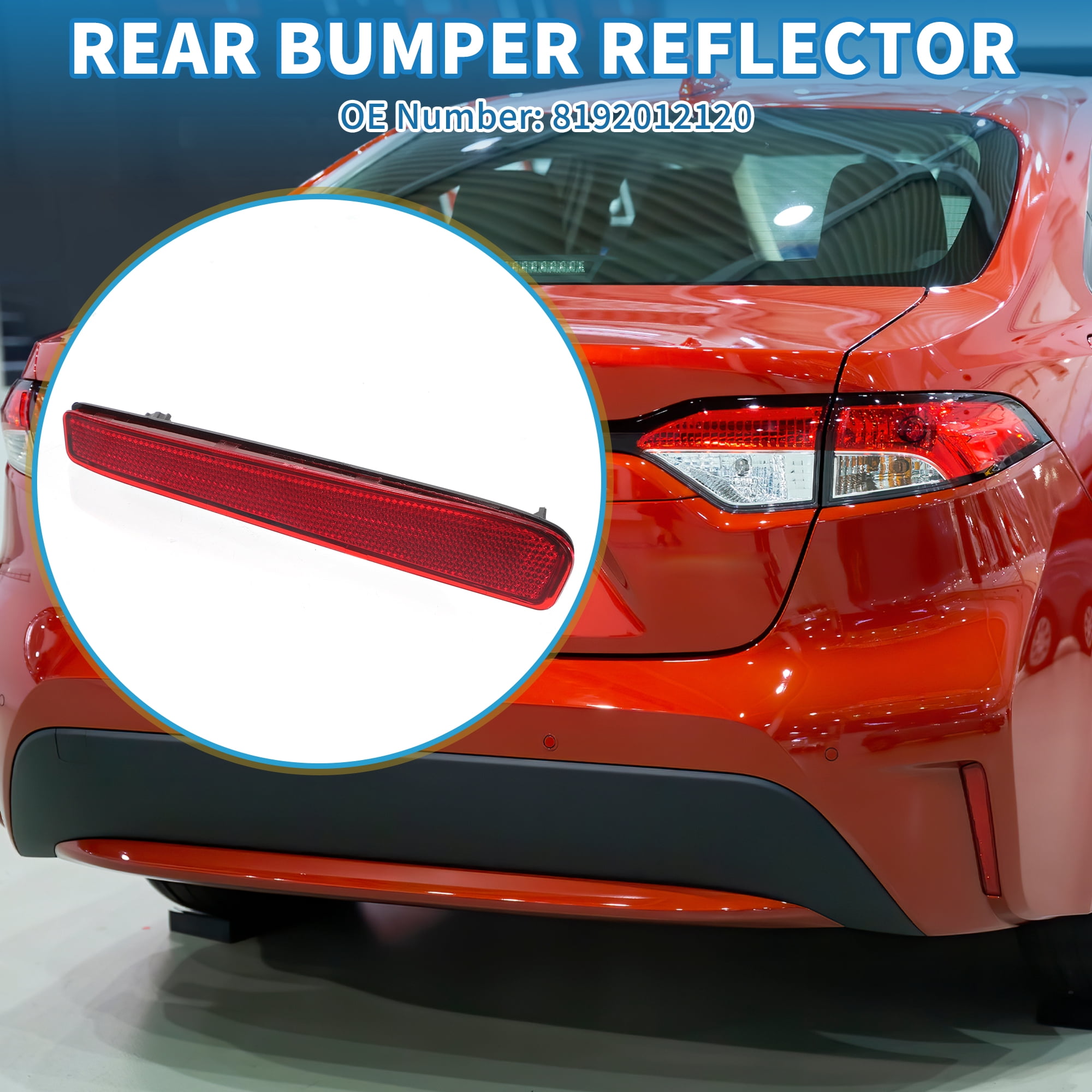 Unique Bargains Rear Left Bumper Reflector No.8192012120 for Toyota Corolla 2020-2023