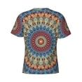 thumbnail image 6 of Vsdgher Round Mandala Print Men's Dry Fit Mesh Athletic Shirts Moisture Wicking Tennis T-Shirt Tops, 6 of 9