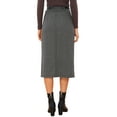 thumbnail image 3 of INSPIRE CHIC Midi Pencil Skirt for Women Fall Winter High Waisted Slit Office Work Skirts with Belt XS Black, 3 of 6
