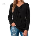thumbnail image 1 of Camiseta de mujer Jumpingount con cuello en V manga larga color negro XXL, 1 of 6