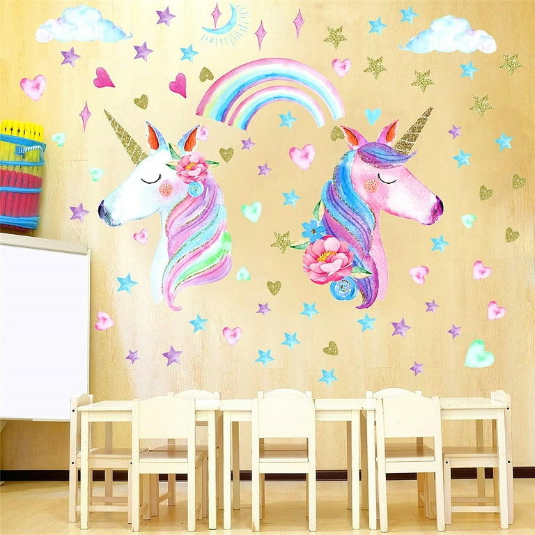Rainbow Unicorn Wall Decal  Large Unicorn Wall Sticker – My Wonderful Walls