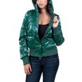 thumbnail image 2 of Arlene Verde Minta Mint Green Padded Women's Bomber Hoodie Jacket, 2 of 4