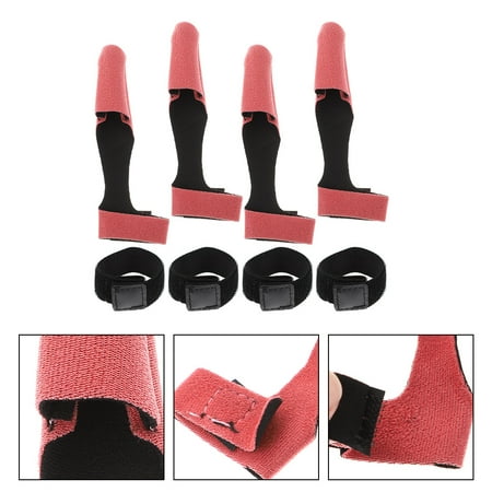 RENACLIPY 4 Sets Fishing Rod Sleeves Elastic Band Red for Rod Wraps and Protectors