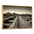 thumbnail image 2 of Designart "Black And White Canyon Railway" Train Floater Framed Wall Art Living Room, 2 of 5