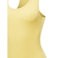 thumbnail image 4 of A2Y Women's Fashion Basic Premium Cotton Racerback Tank Body Suit Banana M, 4 of 5