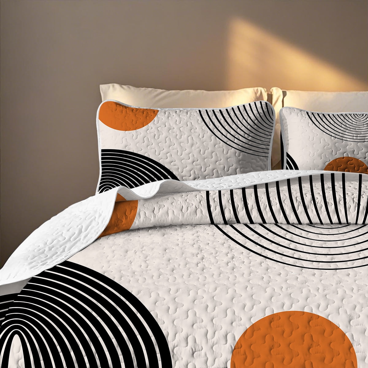 Davulos Quilt Sets Queen Size,3 Piece Lightweight Microfiber Bedspread Coverlet Bedding Set with Geometric Pattern Boho Bedding Set