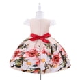 thumbnail image 2 of Cosplay Life Elegant Flower Dress for Girls Young Adults Fashion Bow Flower Waistline Kids Party Festival Ages 2-6 Years Old (PEACH, 5YRS), 2 of 2