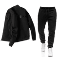 thumbnail image 3 of Conjunto de chaqueta informal con cremallera para hombre, de color sólido chaqueta cómoda, moda popular, primavera y otoño, nuevo, 2024, 3 of 5