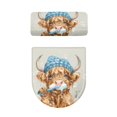 thumbnail image 2 of HELLHERO Toilet Seat Lid Cover Set Stretch & Non-Slip Toilet Top Cover Stays in Place 2-Piece Blue Hat Calf, 2 of 8