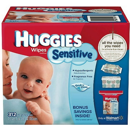 HUGGIES - Gentle Care Sensitive Wipes, 312 count
