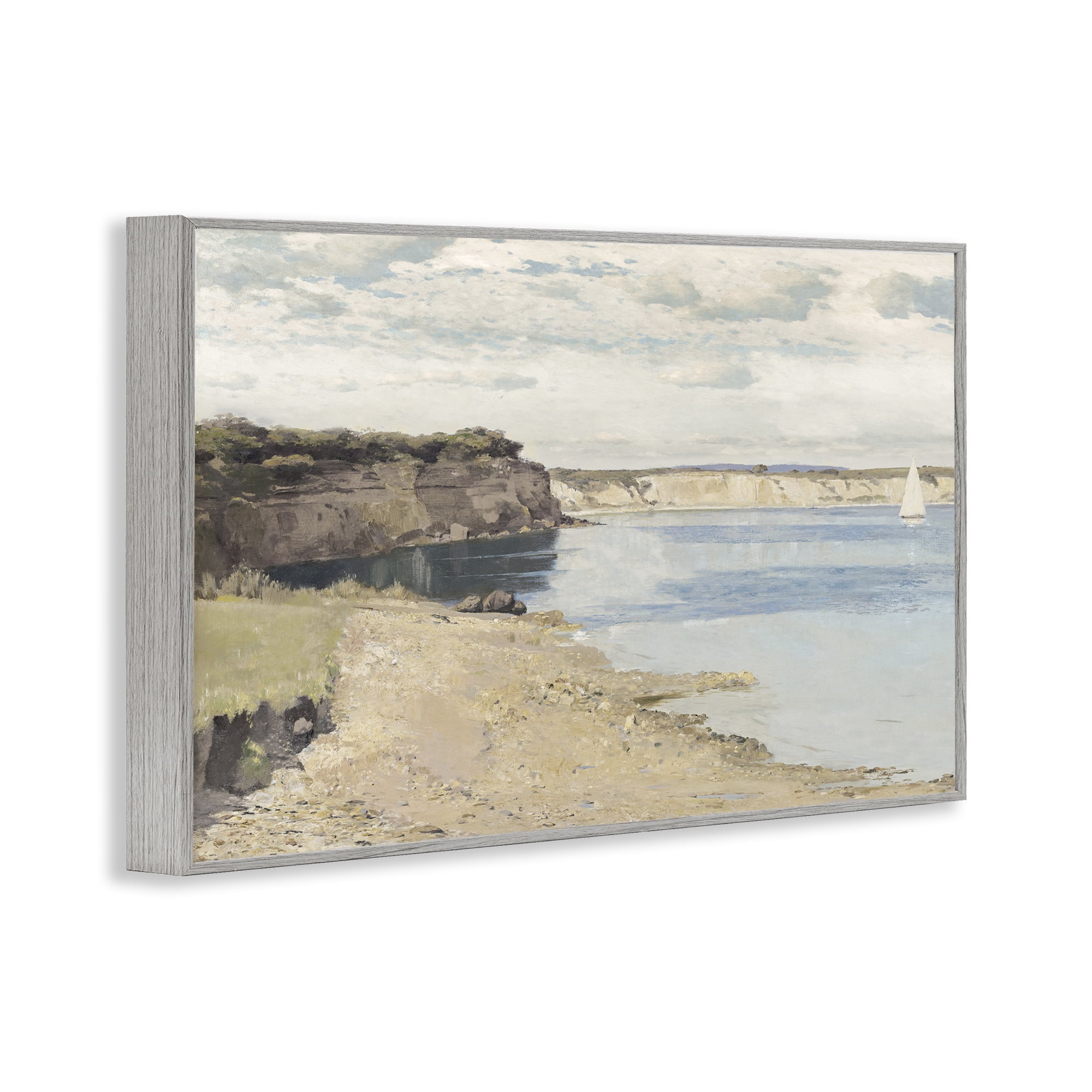 Stupell Industries Set Sail Peaceful Cove Gray Framed Giclee Art, design by Christy McKee