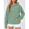 thumbnail image 4 of Womens Oversized Hoodies Waffle Sweatshirts Fall Fashion Pullover Sweaters Winter Clothes Green XXL, 4 of 8
