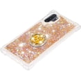 thumbnail image 6 of Glitter Clear Sparkly Bling Case for Samsung Galaxy Note 10+ Plus, Rugged Shockproof Flowing Liquid Floating Cover Women with Ring Holder Case for Samsung Galaxy Note 10 Plus  Gold, 6 of 14
